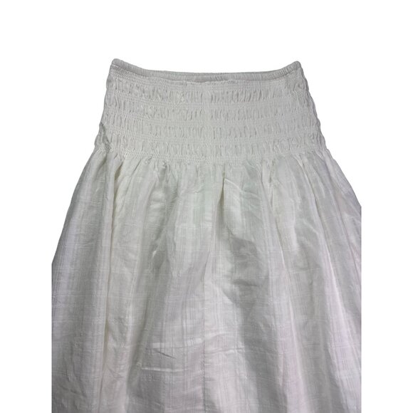 No Boundaries White Midi Skirt Smocked Waist XS (0-2) Gauzy Sheer Cotton Lined - Picture 5 of 9